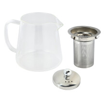 5 Maten Goede Heldere Theepot van Borosilicaatglas met 304 Roestvrij Stalen Zetgroep Zeef Warmte Koffie Theepot Gereedschap Ketel Set 380Ml