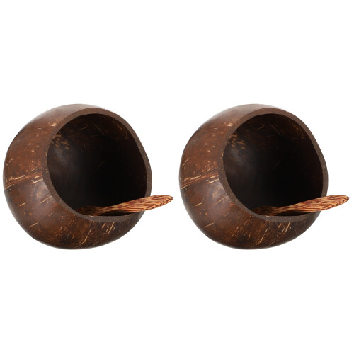 2Ensembles Tasses Naturel Marron Bois Pour Dessert 1