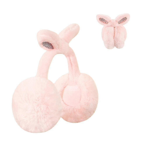 Winter Outdoor Solid Colour Soft Head Earmuffs for Warmth, Fluffy Foldable Earmuffspink - DD01