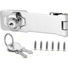 Hasp Lock Padlock Gate Latch Door Bolt Lock for Cabinet Furniture Mailbox Closet with Aliked Keys,3 Inch - DD