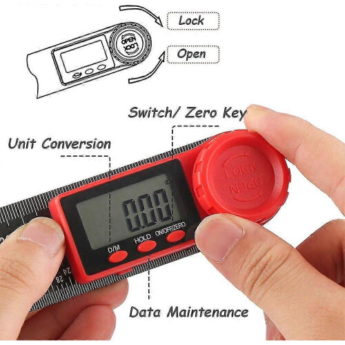 Lcd Digital Angle Finder Ruler,7 In Angle Finder Gauge Protractor Meter Electronic Angle Measuring Tool - DD 2