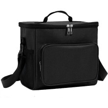 Insulated Lunch Bag, Large Reusable Lunch Bag Cooler Tote Bag with Adjustable Shoulder Strap, Black - DD