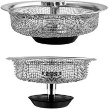 2pcs Stainless Steel Kitchen,shower Sink Strainer,sink Grid,height Adjustable Rubber Stopper - RiRi