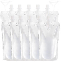 10pcs 250ml Reusable Drink Bag with Funnel, Leak-proof And Durable Plastic Pouch for Beverages, Juice, Water, Cold And Hot Drinks, Bpa-free