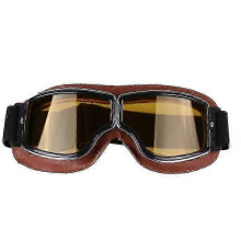 (brown*yellow) Retro Style Harley Motorcycle Goggles,outdoor Windproof Riding Off-road Glasses