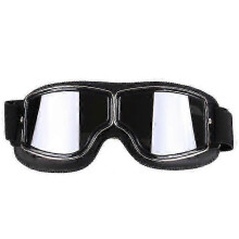(black*silver) Retro Style Harley Motorcycle Goggles,outdoor Windproof Riding Off-road Glasses