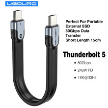 Thunderbolt 5 USB-C Flat Cable 240W 15cm