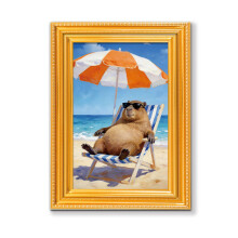 Fun Animal Capybara Themed Wooden Frame Fridge Magnets-MZCT611