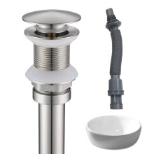 Bathroom Sink Stopper Bounce Type Drain Plug-Brushed nonporous