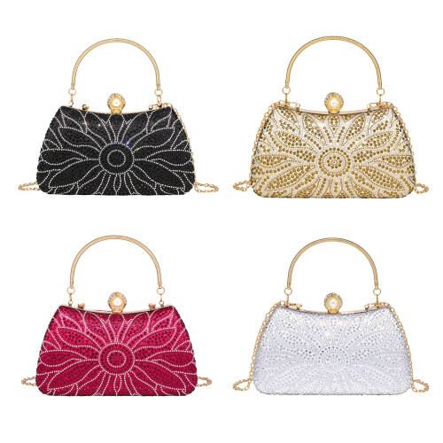 Elegante Abendtasche mit Strasssteinen und-Gold 1