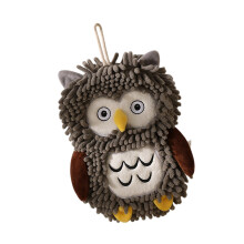 Cartoon Owls Hand Towels for Bathroom Kitchen Microfiber-Grey