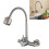 Wall Mounted Tap Single Handle Hot Cold Water Mixer-Brushed 3