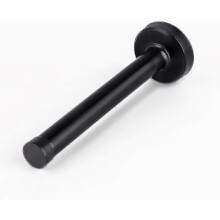 (black 5 Inch) Door Stops, 6 Inch Long Door Stopper, Wall Mount, Heavy Duty Solid Black Doorstop Brushed Stainless Steel With Soft Rubber Bumper Tips