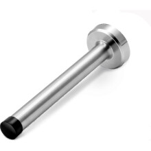 (Silver 6 Inch) Door Stops, 6 Inch Long Door Stopper, Wall Mount, Heavy Duty Solid Black Doorstop Brushed Stainless Steel With Soft Rubber Bumper Tips