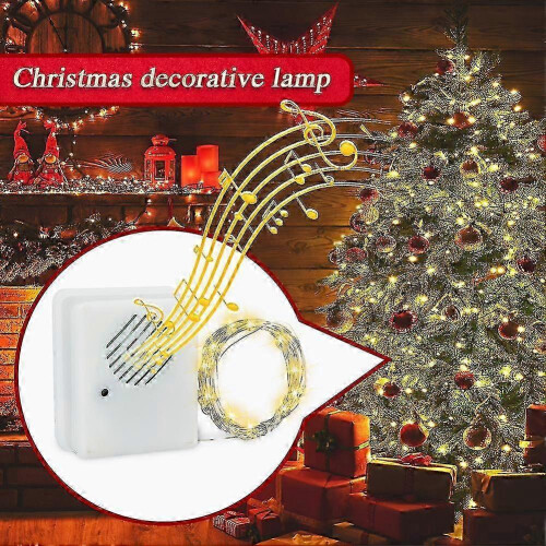 (Caiguang) Christmas Sound Sensor Music Speaker /9.8ft String Lights Voice-activated Props - JA 1