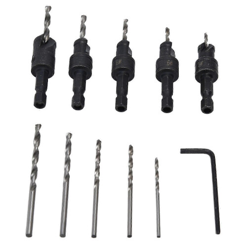 11Pcs Countersink Drill Bit Set Woodworking Fast Change Chamfer Adjustable Drilling Tools 1