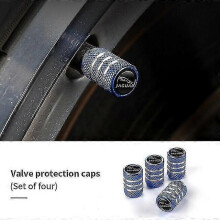 (Plaid Blue) 4pcs Valve Car Wheel Tire Valve Caps For Jaguar Xf Xj Xfr Xkr S-type F-type X-type F-pace I-pace E-pace Xjr Xe Shry