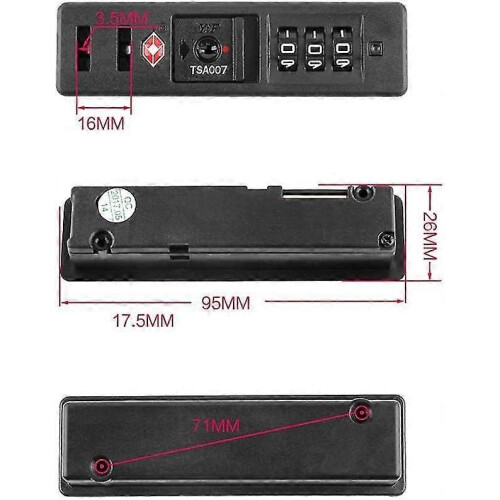 Portable Code Lock Pc Luggage Lock Built In Sunk Lock Anti Theft Combination Lock - DD 1