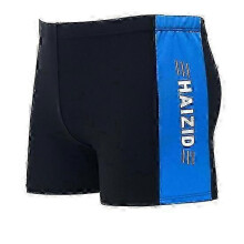 (3XL, lake blue) Adult Men Swimming Trunks Mid-rise Elastic Waist Patchwork Color Water Repellent Swimwear Swimming Trunks