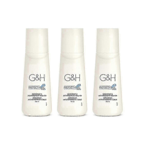 X 3 Bottle Gh Protect+ Deodorant Anti-perspirant Roll-on Size 100 Ml.