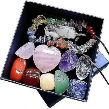 Healing Crystals Set, Gemstones Gifts Beginners Chakra Stones Spiritual for Women, Necklaces Bracelet Amethyst Rose Quartz Carnelian Citrine - DD