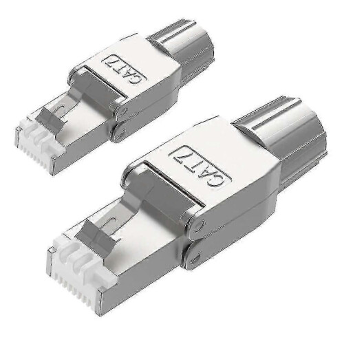 2 Pcs for Rj45 Cat7 Connectors Tool Free Shielded Toolless Modular Network Plug for Installation Ca
