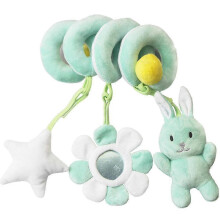 (Green) Baby Plush Toy Bell Stroller Hanging Dolls Educational Toy