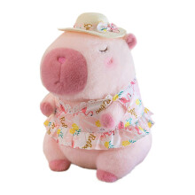 (Pink 23cm) Soft Plush Capybara Toy Capybara Plush Doll Cartoon Accompany Toy Kids Room
