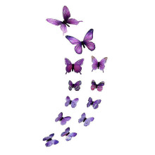 12pcs Luminous Butterfly Design Decal Art Wall Stickers Room Magnetic Decor Pp