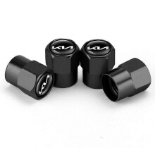 4pcs custom car valve caps - black, metal car valve caps, suitable for Kia KNK2 K3 K4, tire accessories