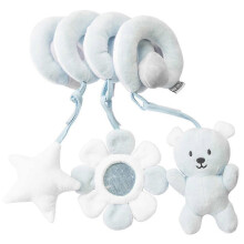 (Blue) Baby Plush Toy Bell Stroller Hanging Dolls Educational Toy
