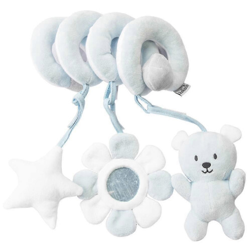 (Blue) Baby Plush Toy Bell Stroller Hanging Dolls Educational Toy
