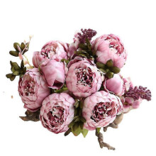 (pink) Fake Flowers Vintage Artificial Peony Silk Flowers Party Wedding Home Decor