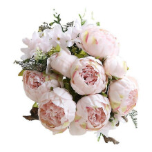 (flesh pink) Fake Flowers Vintage Artificial Peony Silk Flowers Party Wedding Home Decor