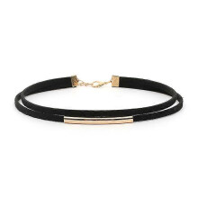 (gold)Choker Necklace Adjustable Black Collar Necklaces For Women And Girls