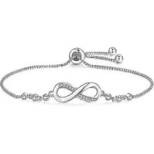Bracelet Femme Argent Sterling 925, Infini Cur Bracelet Avec Cubic Zirconia Bracelet Rglable Pour Cadeau D'anniversaire, Cadeau Fte Des Mres Bijoux