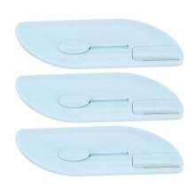 3pcs Retractable Double Ended Eyebrow Trimmer Professional Portable Safe Stainless Steel Brow Trimmer