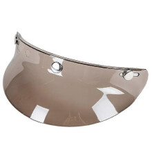 (Transparent tea) 3-snap Helmet Bubble Visor Lens For 3/4 Retro Open Face Motorcycle Helmet