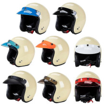 (Bright black) 3-snap Helmet Bubble Visor Lens For 3/4 Retro Open Face Motorcycle Helmet