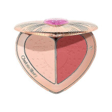 (1pcs, PEACH) Dual Heart Blush Palette 2-in-1 Natural Gradient Cheek Color Long Lasting All Skin Types Adorable Design Perfect Gift Travel Size