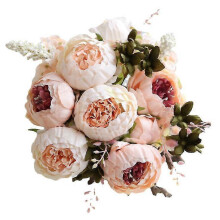 (light pink) Fake Flowers Vintage Artificial Peony Silk Flowers Party Wedding Home Decor