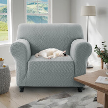 (1 Seater Sofa Cover, Grey) Stretch Sofa Cover Non Slip Couch Cover Spandex Slipcover Protector T Shape Elastic Furniture Cover