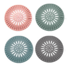 Drain Hair Catcher 4 Pieces Silicone Sink Strainer, Floor Drain Anti-clog, Shower Drain Covers, Shower Hair Catcher