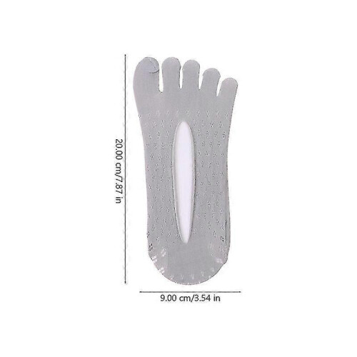 5 Pairs Breathable Visible Toe Socks Silicone Low Cut Socks (assorted Color) 1
