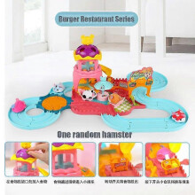 (restaurant no box) Play House Hamster in a house Kitchen play set Ice cream Children Toy Electric mouse Racing Track Games Kids Toys for Girls Gift