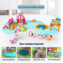 (ice creme no box) Play House Hamster in a house Kitchen play set Ice cream Children Toy Electric mouse Racing Track Games Kids Toys for Girls Gift