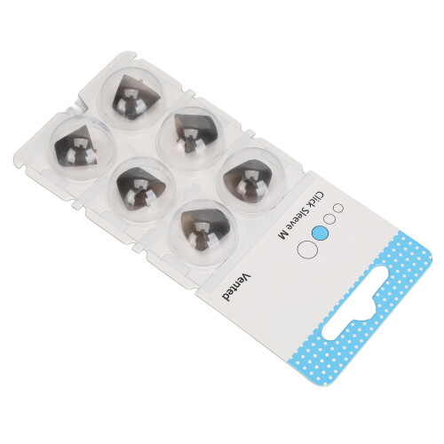 6pcs Silicone Click Sleeve Accessory Black M 2