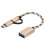 2Pcs Type C 2 In-1 OTG Transfer Wiring Adapter Electronic Transfer Connector USB3.0(Gold ) 3