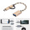 2Pcs Type C 2 In-1 OTG Transfer Wiring Adapter Electronic Transfer Connector USB3.0(Gold ) 5