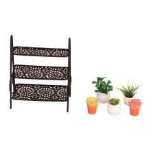 Miniature Iron Plant Holder For 1/12 Scale Doll House 3-Black